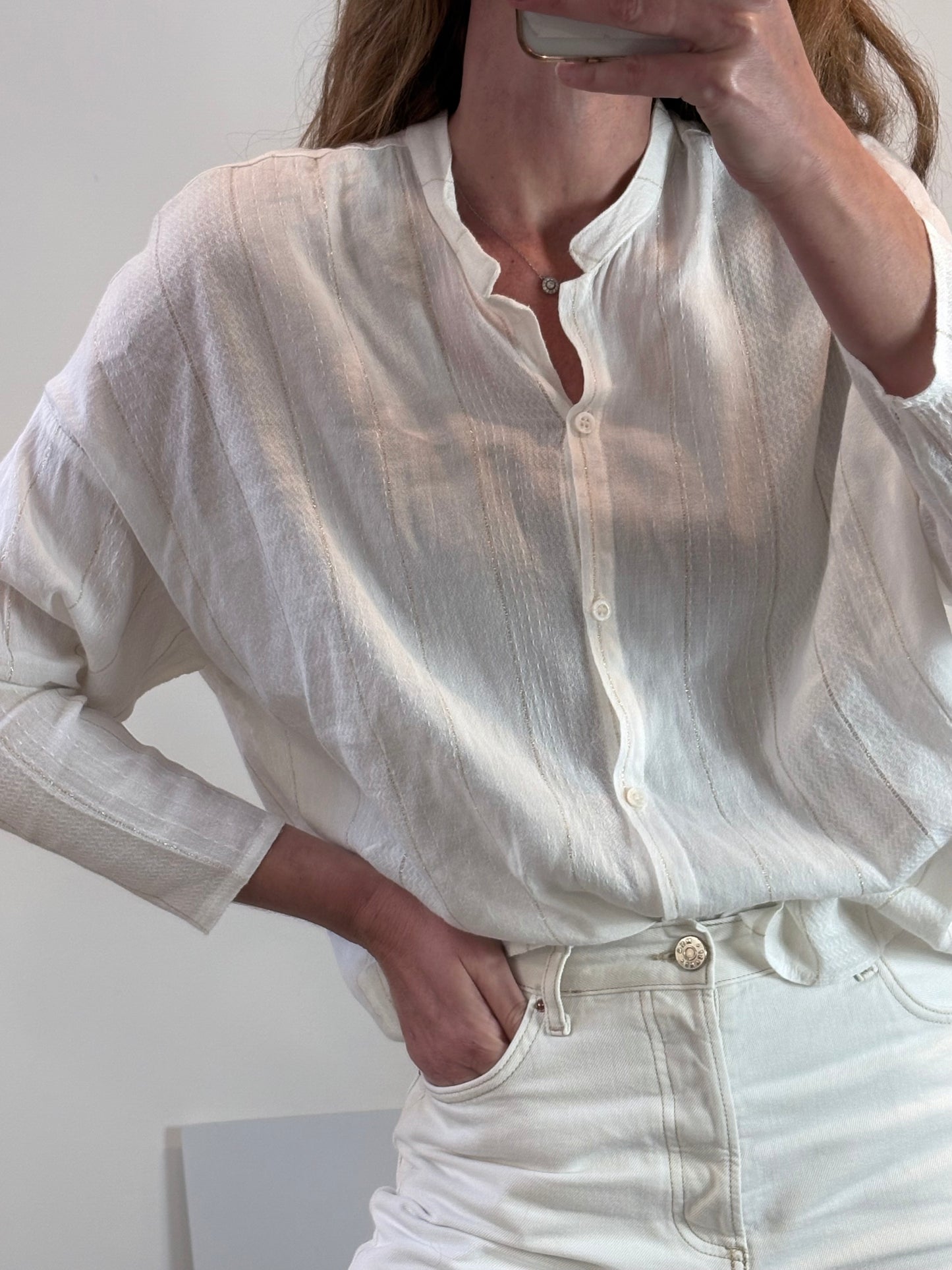 LAB . Camisa rayas lino y algodón