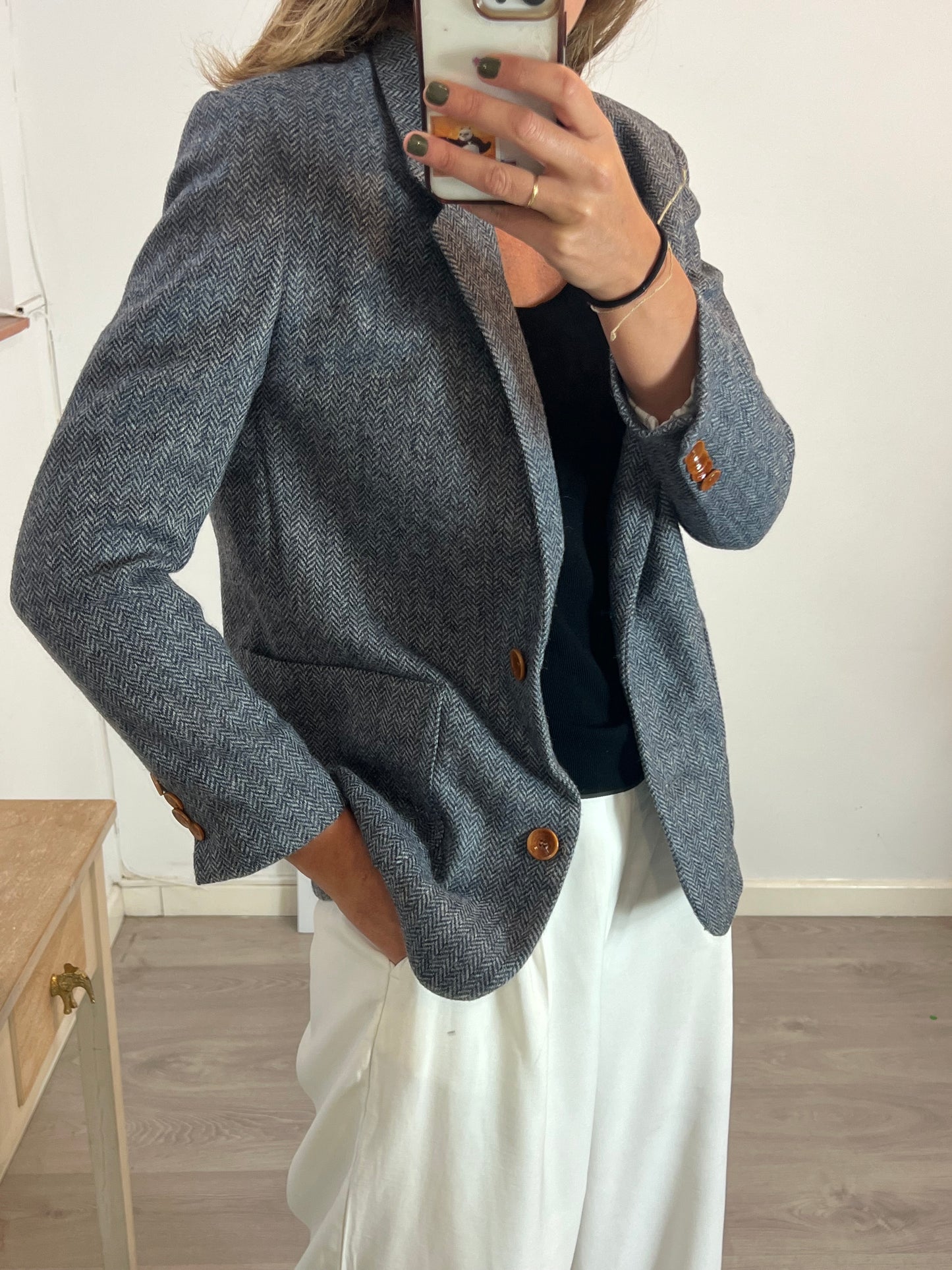 SESSÚN. Blue wool blazer. TS