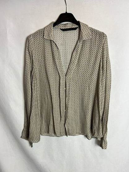 ZARA. Printed beige blouse. T.L.