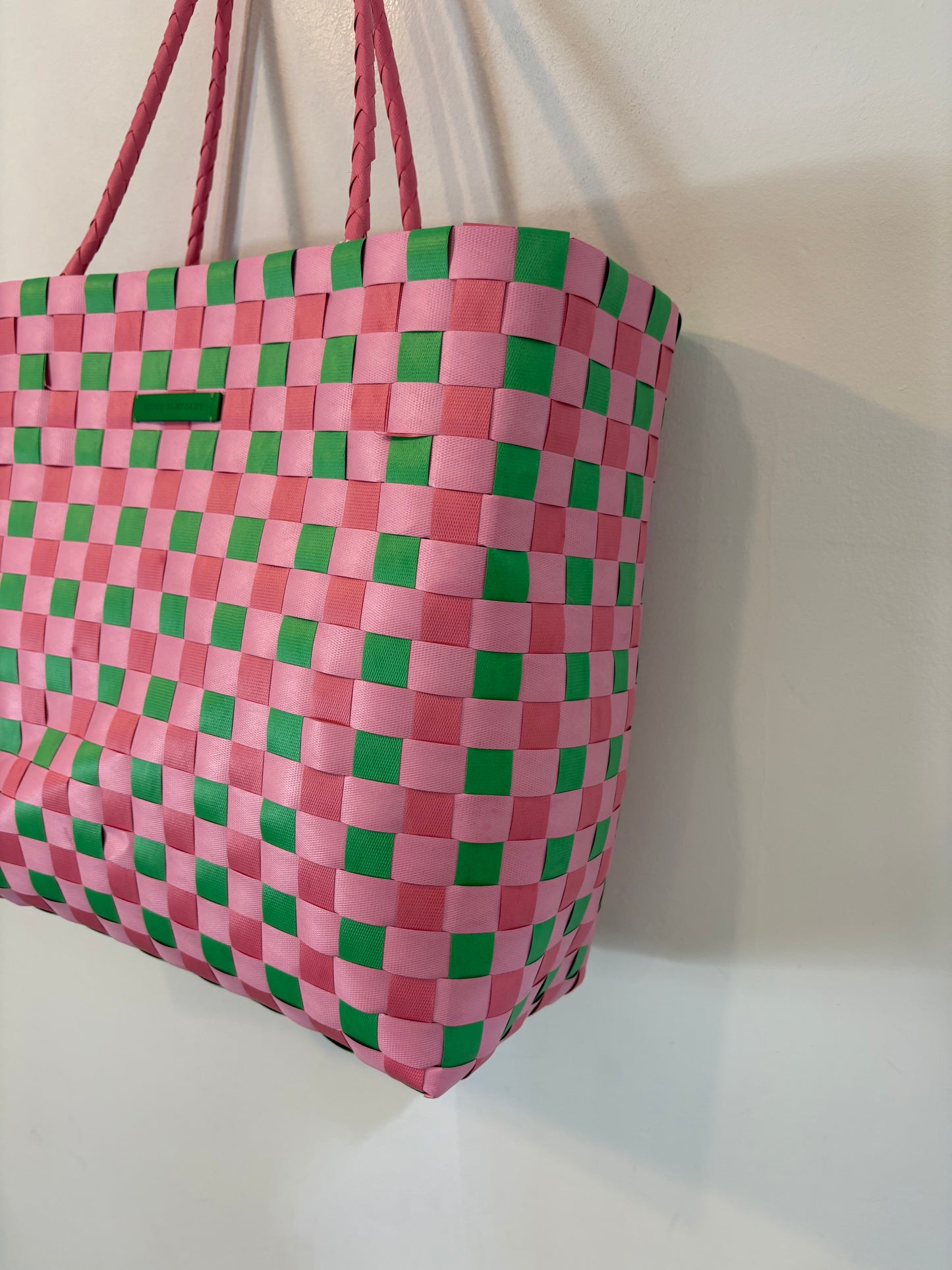 DRUNK ELEPHANT. Bolso tote mimbre bicolor