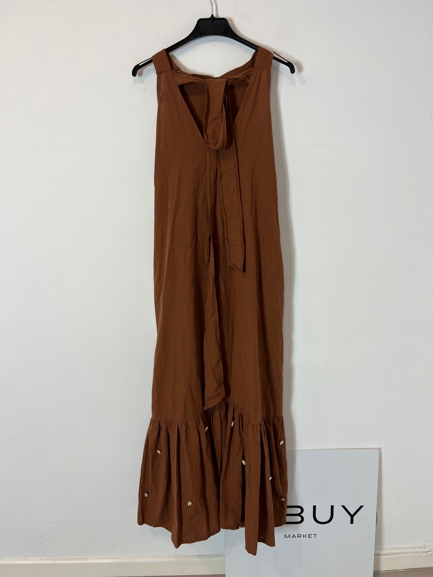 WAMY. Vestido marrón caracolas T.m/l
