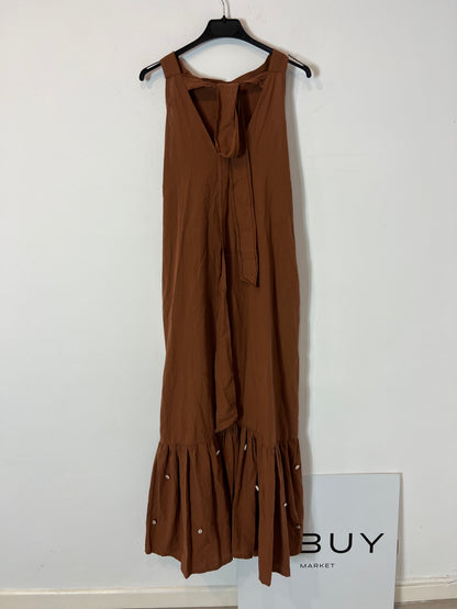WAMY. Vestido marrón caracolas T.m/l