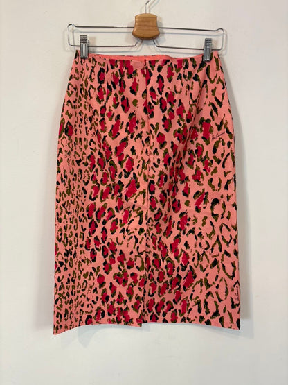 CAROLINA HERRERA . Falda midi estampado con cinturón