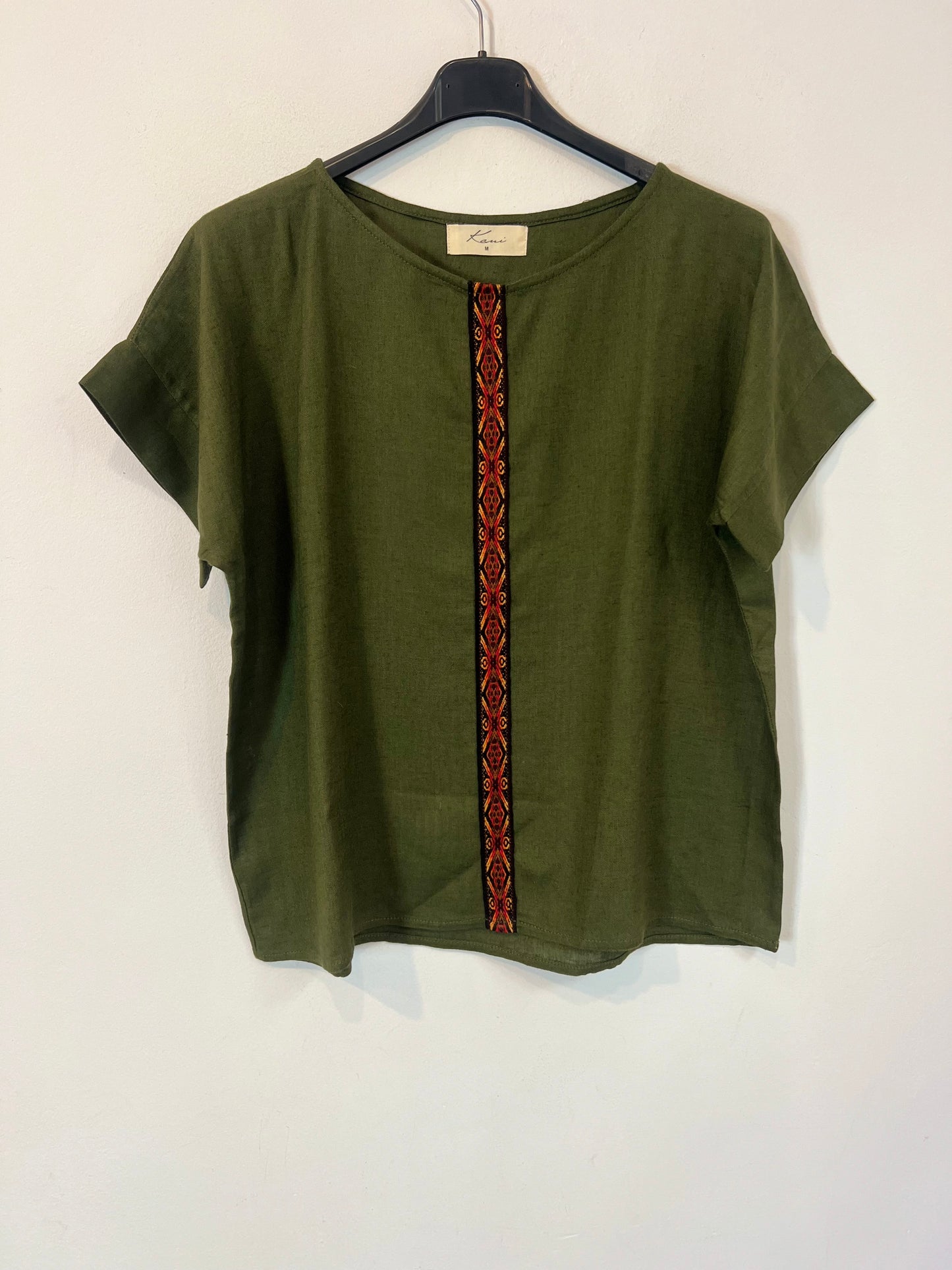 KAUI. Top verde detalle étnico T.m