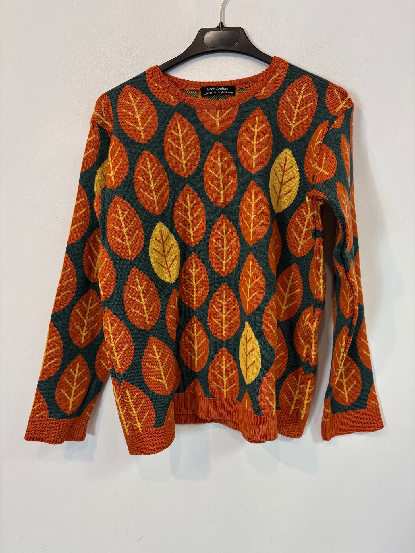 BACK COUTURE. Jersey merino hojas caldero