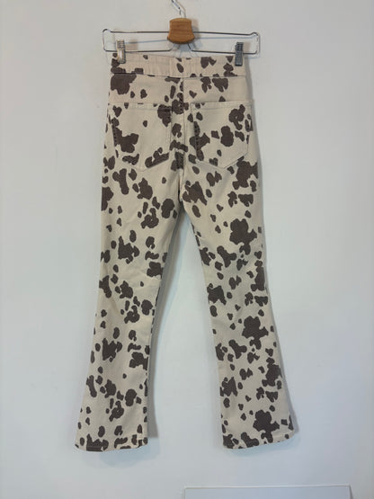 ZARA. Printed stretch denim. T 36