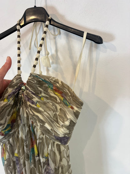 BI^NK LONDON. Vestido largo gasa flores. T M