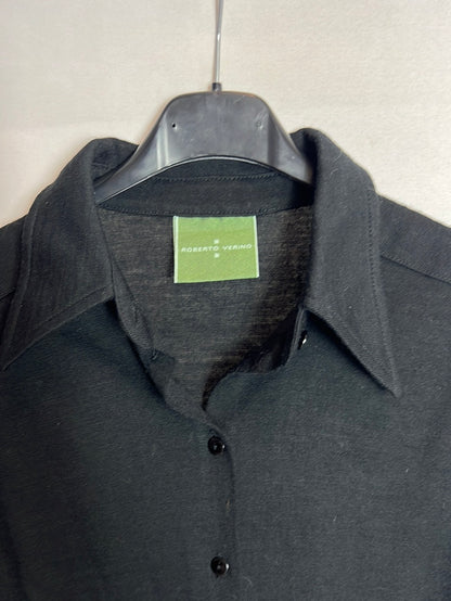ROBERTO VERINO. Camisa negra lana. T 38