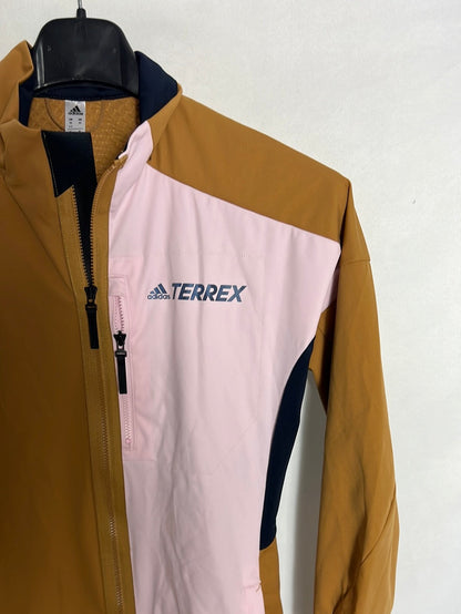 ADIDAS. Chaqueta tricolor estilo cortavientos. T XS
