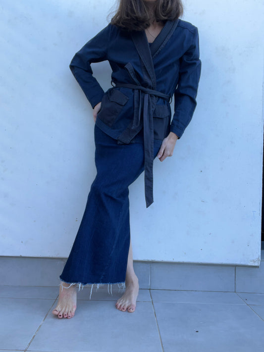 H&M. Kimono bicolor fluido