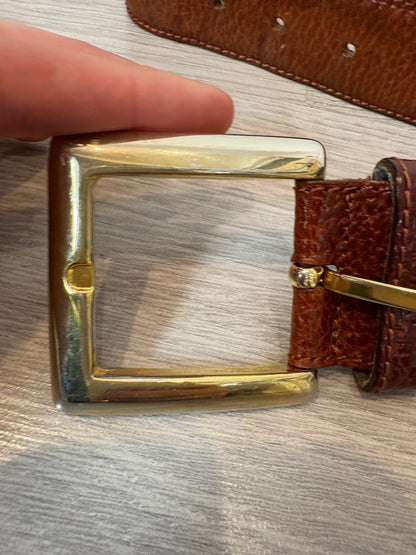 ST. GEORGE. Cinturón marrón piel girasoles