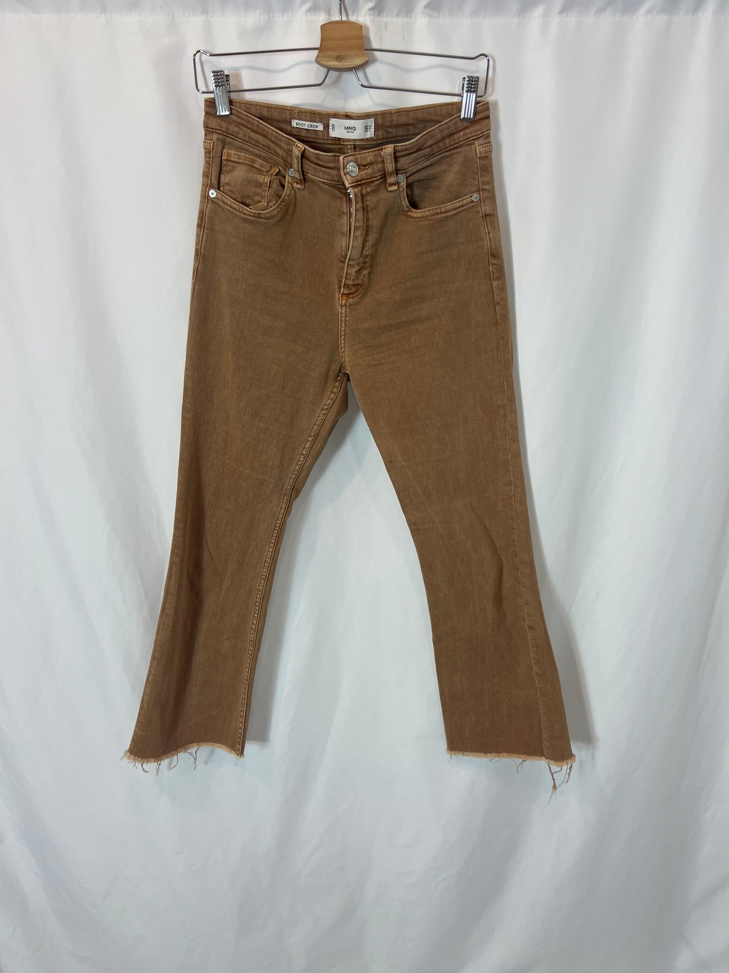 MANGO. Cropped denim worn effect tile. T 38