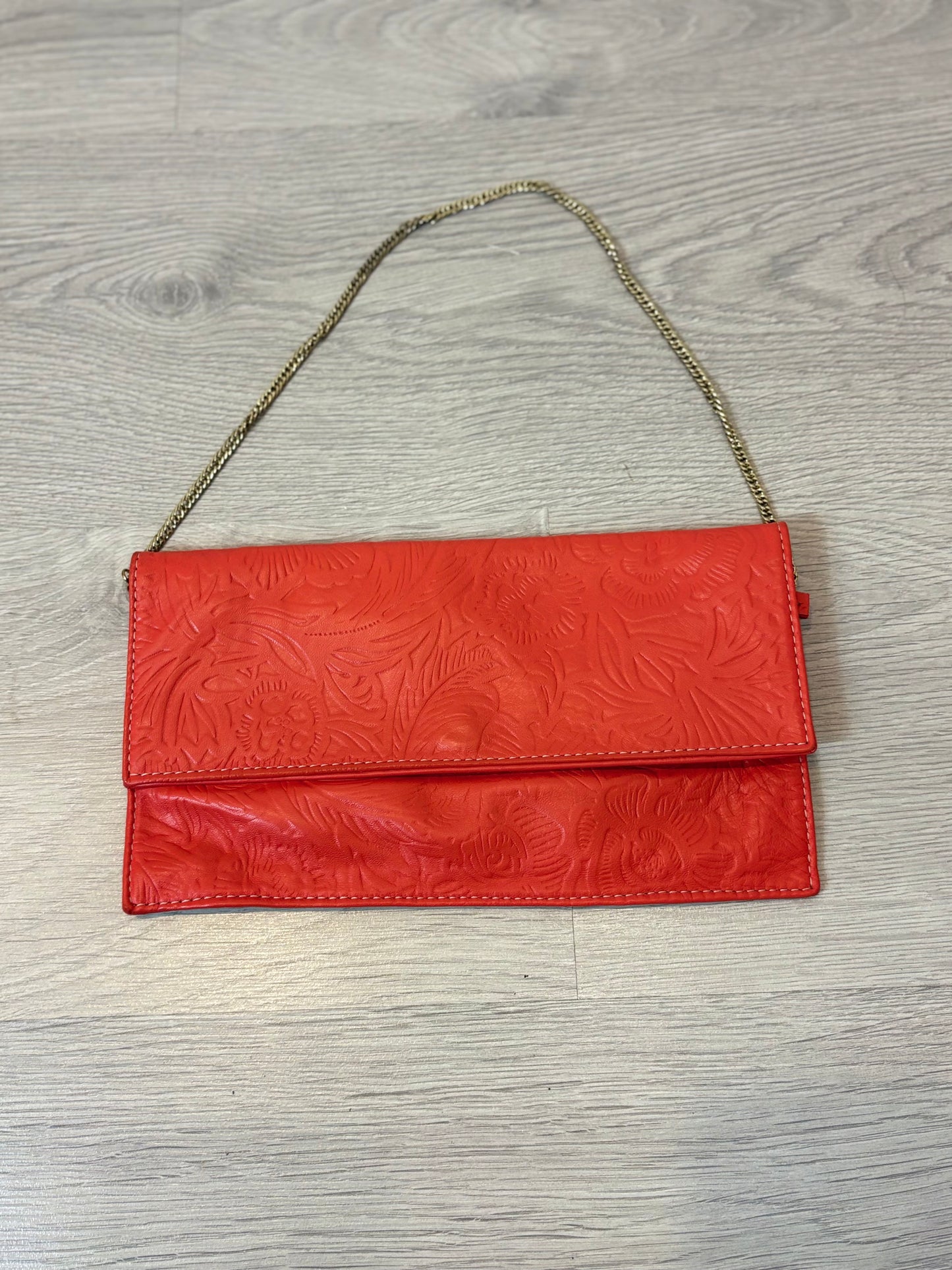 DEVA & COMEYA. Bolso /cartera de mano piel en rojo