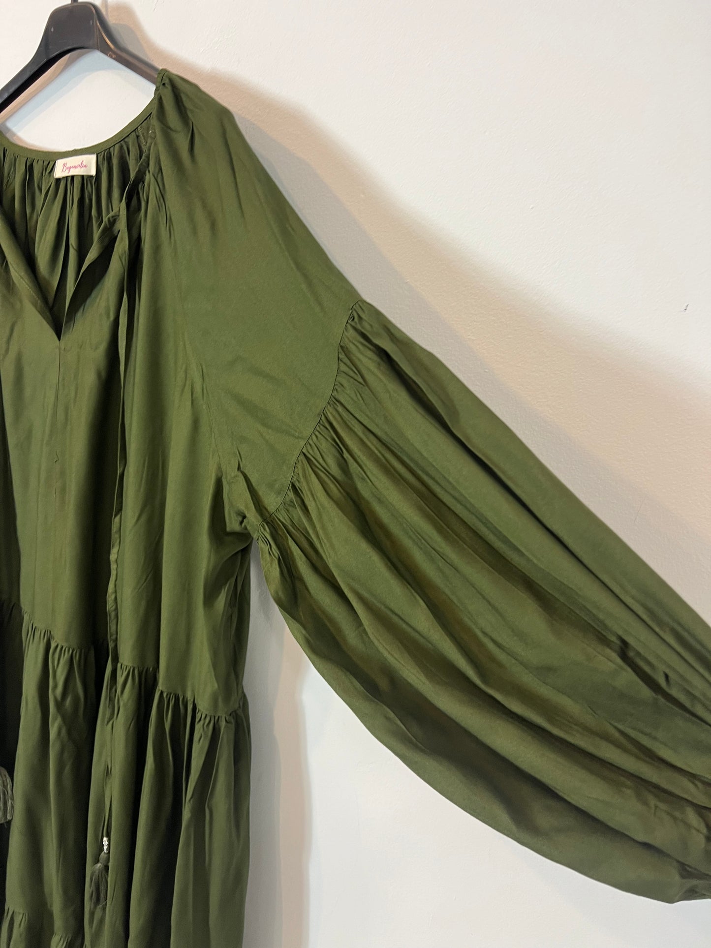 BUGANVILIA. Long green dress, size 3XL