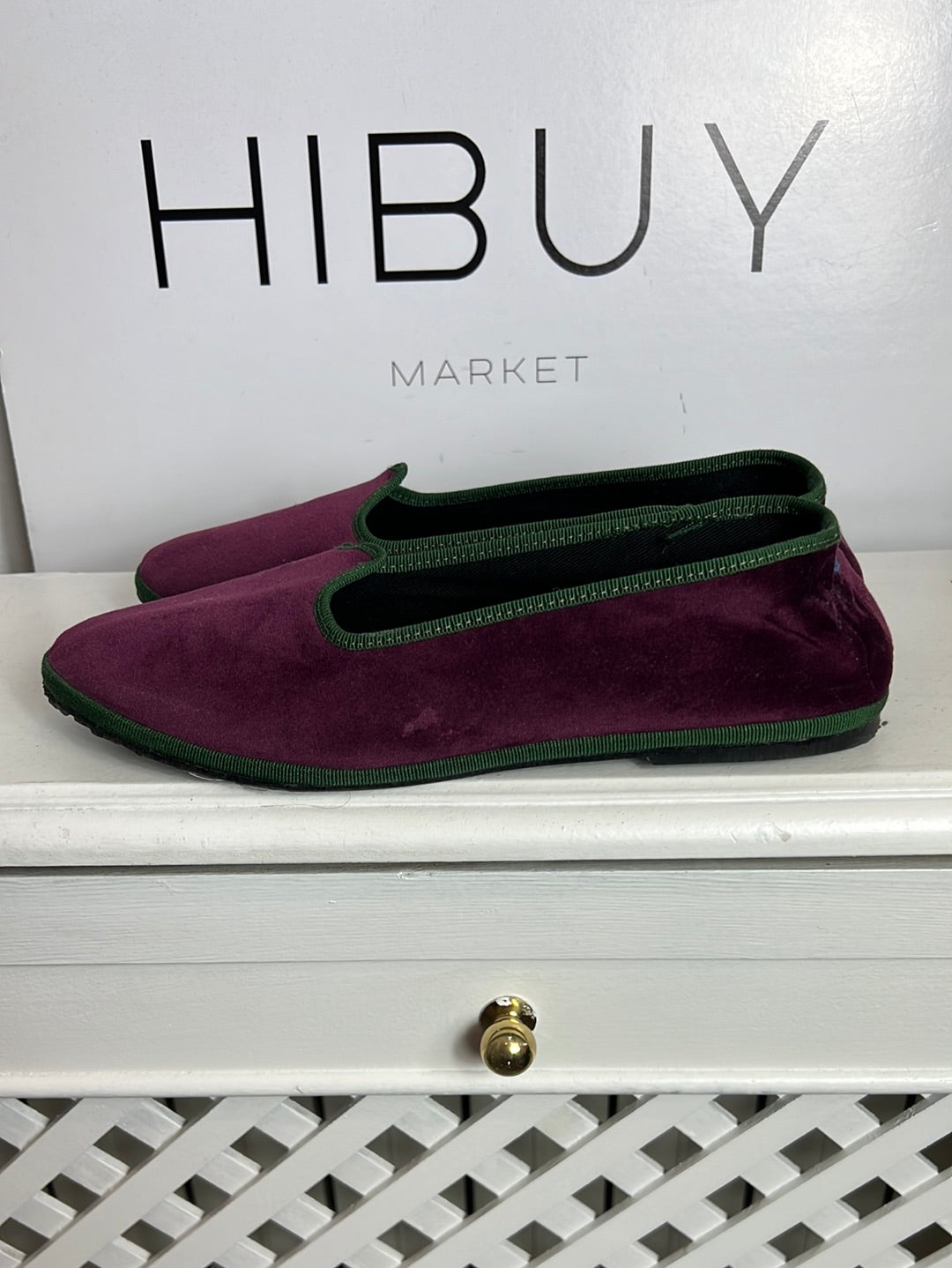 CHATELLES PARIS. Zapato plano terciopelo. T 38