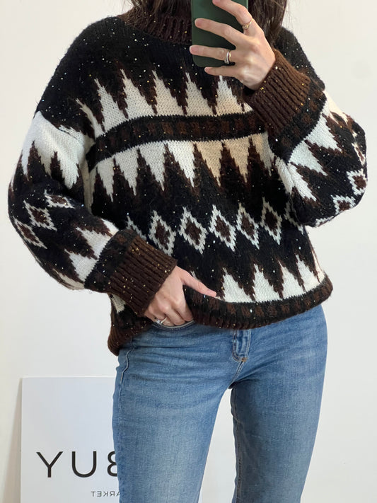 MANGO. Jersey lentejuelas mini