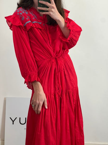 SOPHIE&LUCIE. Vestido rojo bordado