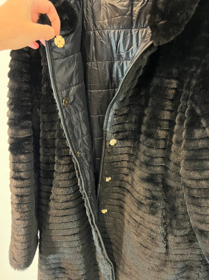 CORTEFIEL. Abrigo negro reversible T.m