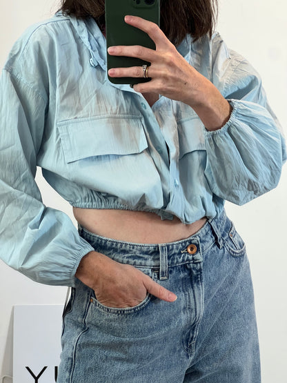 ZARA. Blue cropped jacket T.xs