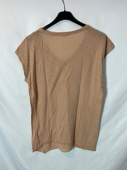 AMERICAN VINTAGE. Camiseta rosa palo algodón. T M/L