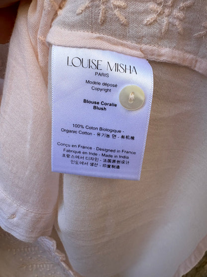 LOUISE MISHA. Blusa rosa claro bordados