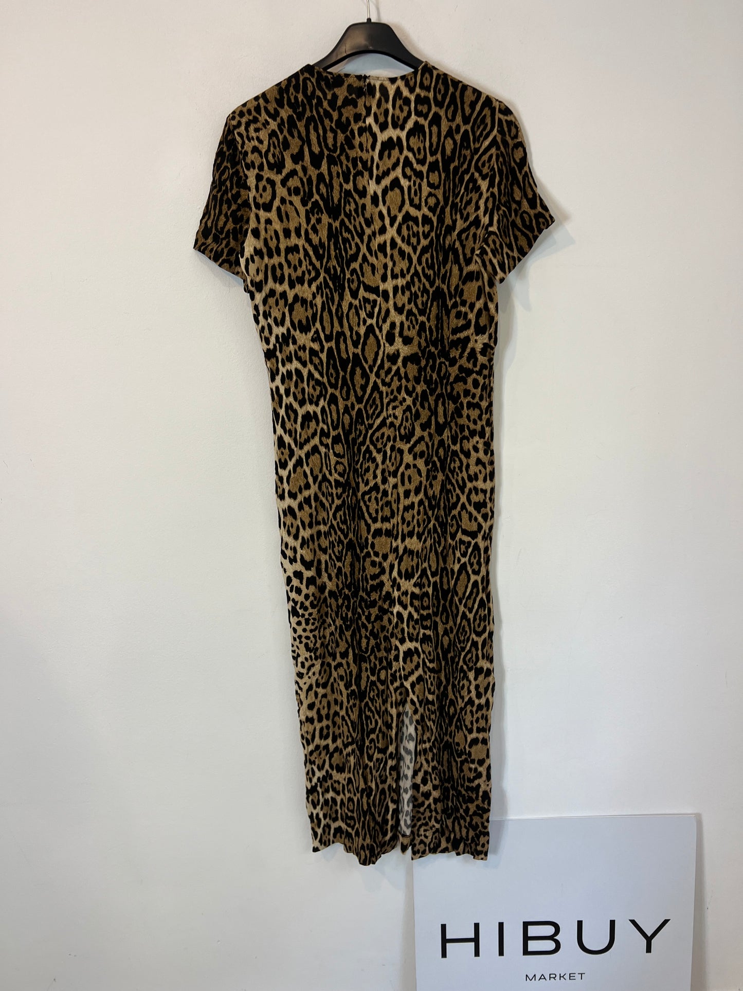 ZARA. Vestido midi animal print fluido. T XS