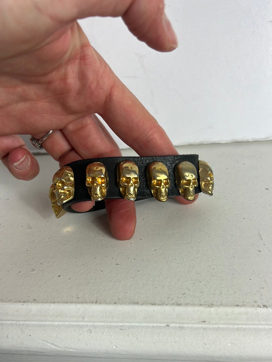 MALABABA. Skull leather bracelet