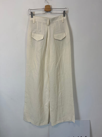 ZARA. Pantalón color crudo textura. T S