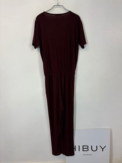 ZARA. Mono largo canalé fluido granate