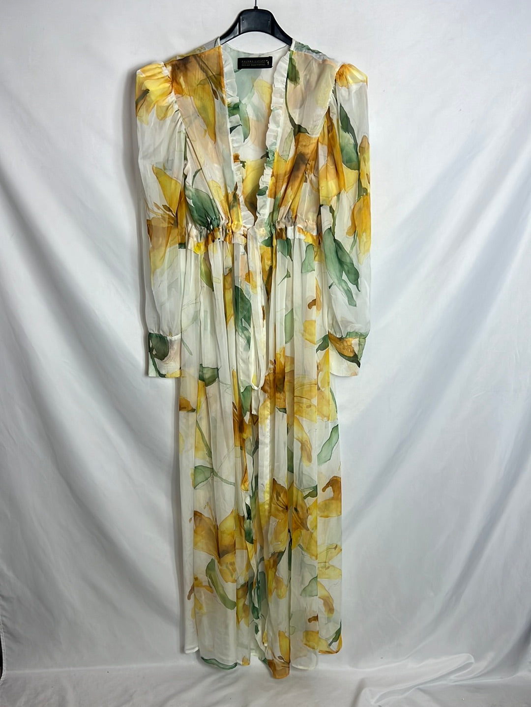 PALOMA LACACI. Kaftán semitransparente flores. . T S