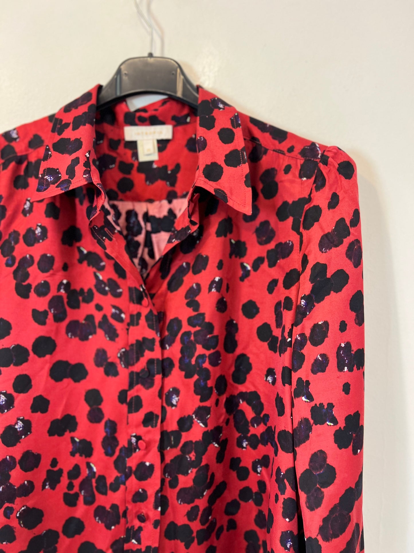 INTROPIA. Red printed blouse, size 38