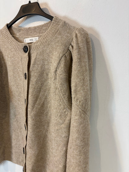 MANGO. Chaqueta beige jaspeada lana