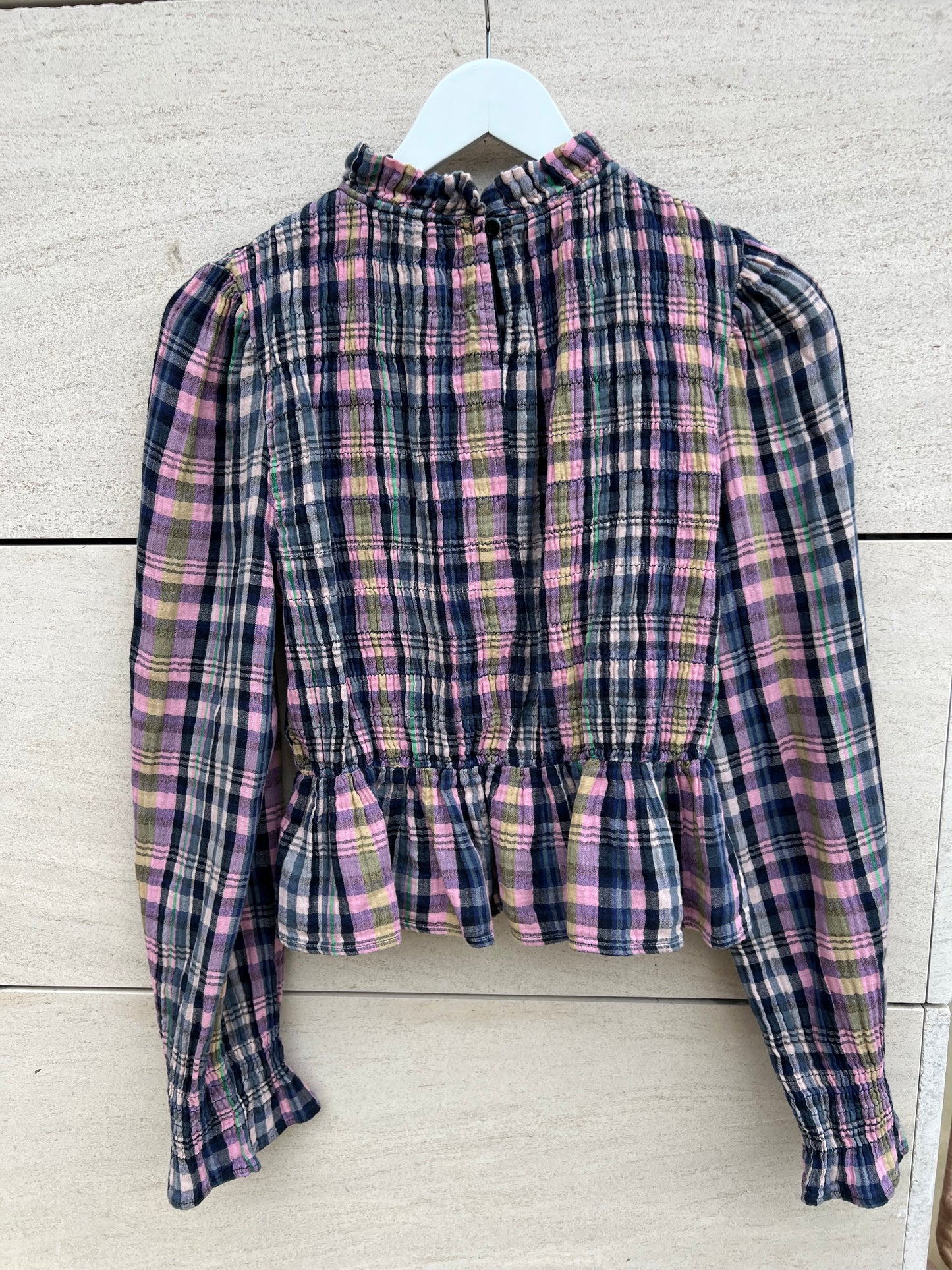 THE NEW SOCIETY. Checkered Honeycomb Blouse Ts