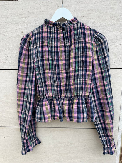 THE NEW SOCIETY. Checkered Honeycomb Blouse Ts