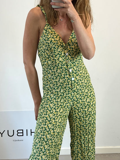 ZARA. Mono verde flores T.l (m/l)