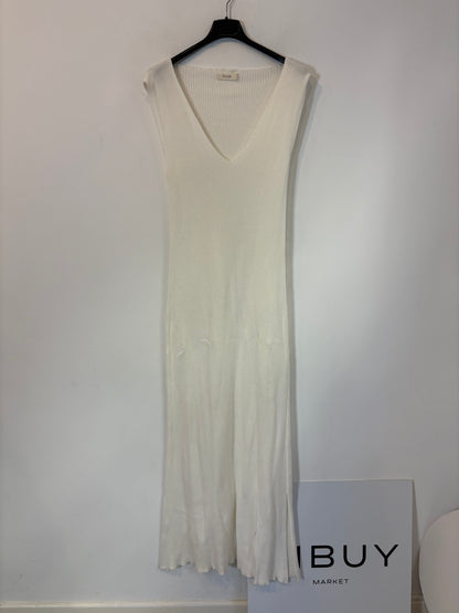 NÍCOLI. Vestido largo crudo canalé