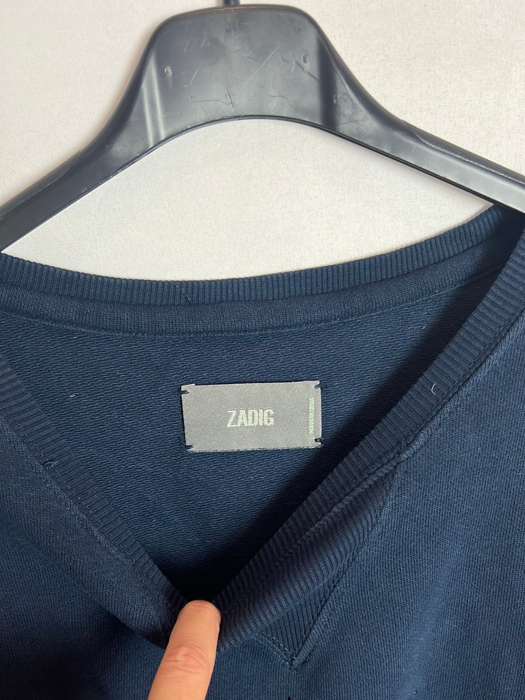 ZADIG&VOLTAIRE . Sudadera azul logo pedrería negra. T M