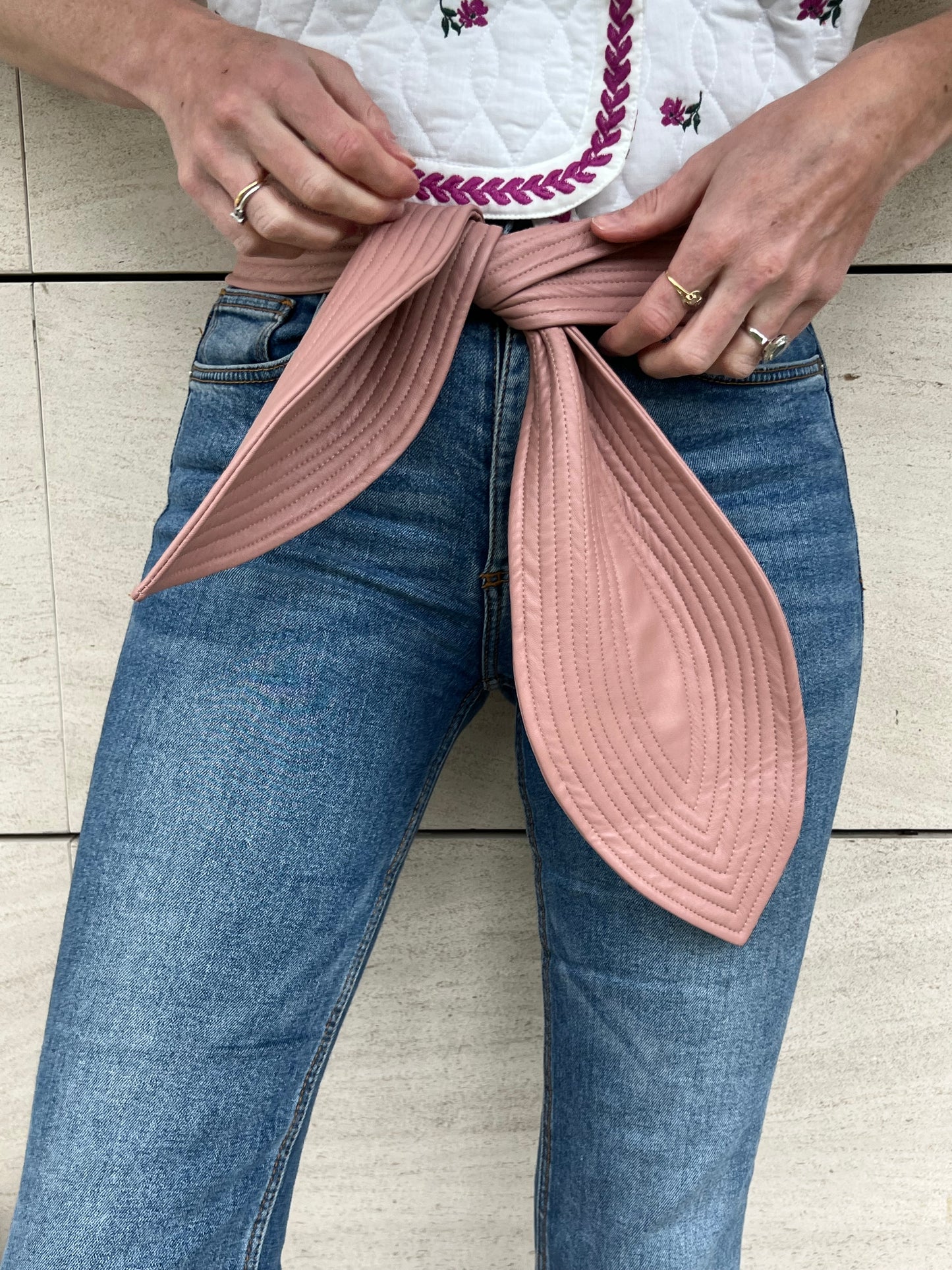 PADOVA. Cinturón fajín rosa palo. T. 10 (M)