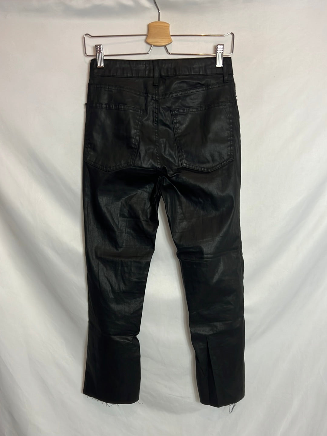 ZARA. Black waxed trousers size 36