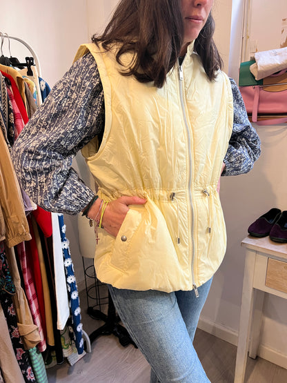 ISABEL MARANT. Plumas/ chaleco ligero amarillo pastel . T 34