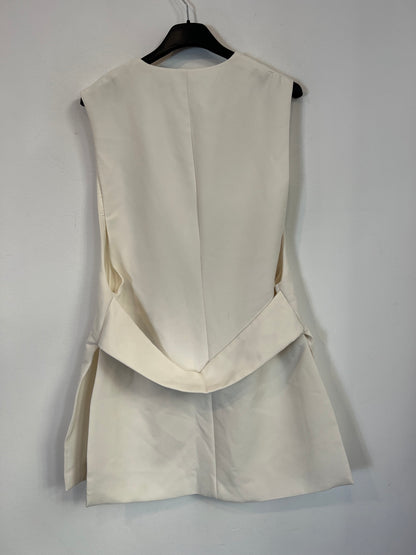 ZARA. Chaleco blanco botón  T.xs