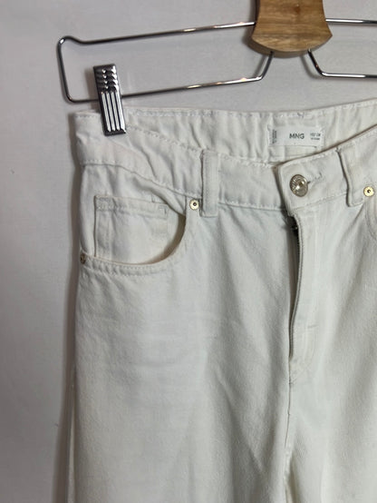 MANGO. Wide-leg white denim. Size 12 years (xs)