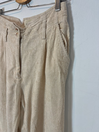 SEZANE. Pantalón fluido beige textura T.36