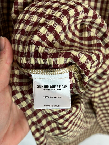 SOPHIE &amp; LUCIE. Gingham blouse with mini ruffle. Size 38 