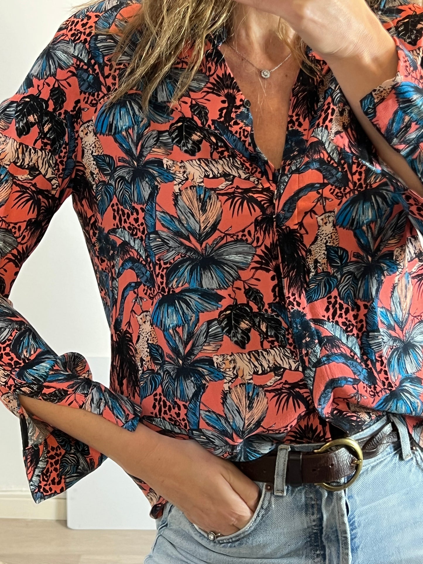 MARIE SIXTINE. Blusa fluida estampada. T S