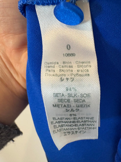 FORTE FORTE. Top seda azul fluido