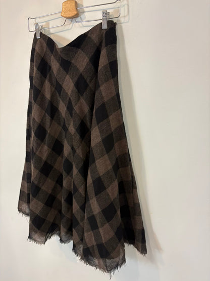 MASSIMO DUTTI. Falda asimétrica cuadros con lana