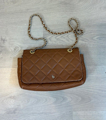 PARIS 64. Bolso piel camel asa larga