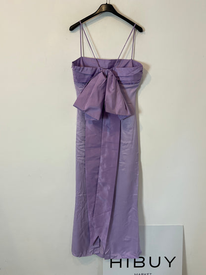 ZARA. Vestido morado doble lazada T.s