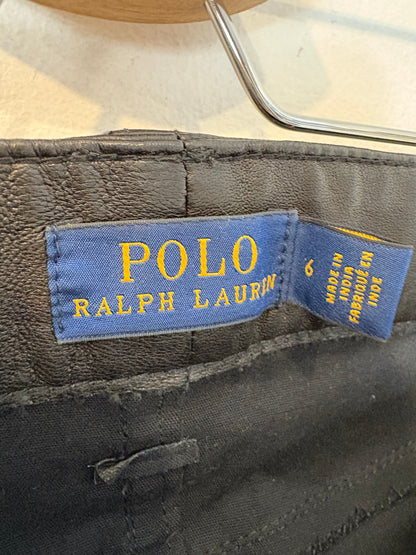 POLO RALPH LAUREN. Pantalón piel negro